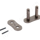 Összekötő láncszem ASA 80-1 egysoros (simplex) 1″ (25,4 mm) osztás 15,88 mm belső szélesség Ø15,88 mm görgő Ø7,94 mm csapszeg DIN 8188
