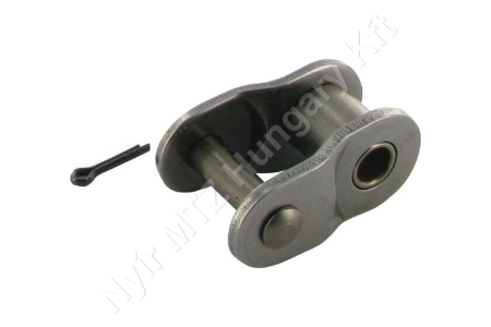 Összekötő láncszem ASA 80-1 egysoros (simplex) 1″ (25,4 mm) osztás 15,88 mm belső szélesség Ø15,88 mm görgő Ø7,92 mm csapszeg DIN 8188_150575