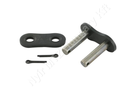 Összekötő láncszem ASA 100-1 egysoros (simplex) 1-1/4″ (31,75 mm) osztás 18,7 mm belső szélesség Ø19,05 mm görgő Ø9,54 mm csapszeg DIN 8188_150576