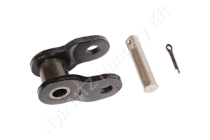 Összekötő láncszem ASA 50-1 egysoros (simplex) 5/8″ (15,875 mm) osztás 9,26 mm belső szélesség Ø10,16 mm görgő Ø5,09 mm csapszeg DIN 8188