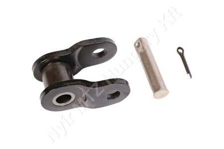 Összekötő láncszem ASA 50-1 egysoros (simplex) 5/8″ (15,875 mm) osztás 9,26 mm belső szélesség Ø10,16 mm görgő Ø5,09 mm csapszeg DIN 8188_150582