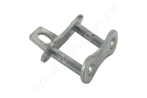 Összekötő láncszem menesztővel egysoros (simplex) 34,93 mm osztás 19,05 mm belső szélesség Ø14,27 mm görgő Ø7 mm csapszeg DIN 8189
