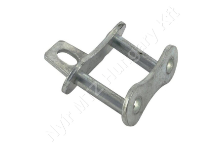 Összekötő láncszem menesztővel egysoros (simplex) 34,93 mm osztás 19,05 mm belső szélesség Ø14,27 mm görgő Ø7 mm csapszeg DIN 8189_150594 Összekötő láncszem menesztővel egysoros (simplex) 34,93 mm osztás 19,05 mm belső szélesség Ø14,27 mm görgő Ø7 mm csapszeg DIN 8189_150594