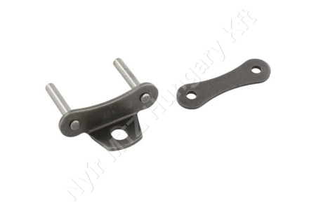 Külső láncszem menesztővel egysoros (simplex) 41,4 mm osztás 22,23 mm belső szélesség Ø17,78 mm görgő Ø5,72 mm csapszeg DIN 8189_150610 Külső láncszem menesztővel egysoros (simplex) 41,4 mm osztás 22,23 mm belső szélesség Ø17,78 mm görgő Ø5,72 mm csapszeg DIN 8189_150610