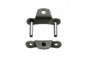 Külső láncszem menesztővel egysoros (simplex) 41,4 mm osztás 22,23 mm belső szélesség Ø17,78 mm görgő Ø5,72 mm csapszeg DIN 8189