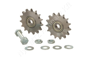Láncfeszítő kerék 08B-2 duplex 1/2″-7,75 mm z=15 furat Ø10 mm M10 C45 acél