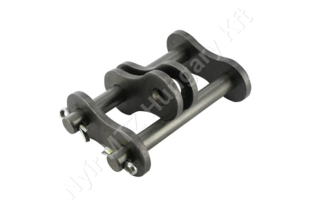 Összekötő láncszem ASA 120-2 (24A-2) kétsoros (duplex) 1-1/2″ (38,1 mm) osztás 25,22 mm belső szélesség Ø22,23 mm görgő Ø11,1 mm csapszeg DIN 8188_150633