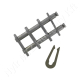 Összekötő láncszem ASA 40-2 (08A-2) kétsoros (duplex) 1/2″ (12,7 mm) osztás 7,85 mm belső szélesség Ø7,95 mm görgő Ø3,96 mm csapszeg DIN 8188