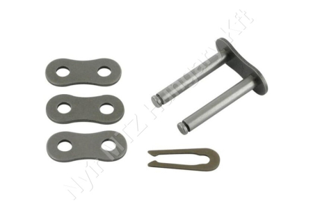 Összekötő láncszem 10B-2 kétsoros (duplex) 5/8″ (15,875 mm) osztás 3/8″ (9,65 mm) belső szélesség Ø10,16 mm görgő Ø5,08 mm csapszeg DIN 8187_150640