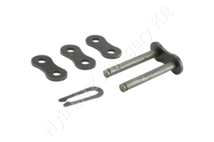 Összekötő láncszem ASA 80-2 (16A-2) kétsoros (duplex) 1″ (25,4 mm) osztás 15,75 mm belső szélesség Ø15,88 mm görgő Ø7,92 mm csapszeg DIN 8188