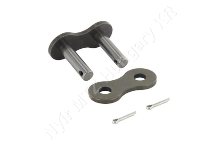 Összekötő láncszem egysoros (simplex) 1″ (25,4 mm) osztás 12,7 mm belső szélesség Ø14 mm görgő Ø7,5 mm csapszeg_150646