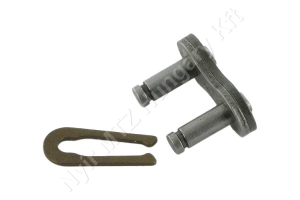 Összekötő láncszem egysoros (simplex) 1/2″ (12,7 mm) osztás 3/16″ (4,88 mm) belső szélesség Ø7,75 mm görgő Ø4,09 mm csapszeg DIN 8187