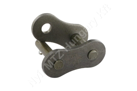 Összekötő láncszem ASA 160-1 egysoros (simplex) 2″ (50,8 mm) osztás 31,55 mm belső szélesség Ø28,58 mm görgő Ø14,27 mm csapszeg DIN 8188_150665