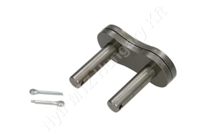 Összekötő láncszem ASA 160HE-1 egysoros (simplex) 2″ (50,8 mm) osztás 31,55 mm belső szélesség Ø28,58 mm görgő Ø14,27 mm csapszeg DIN 8188