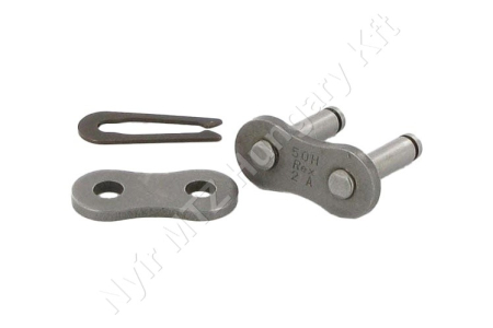 Összekötő láncszem ASA 50H-1 egysoros (simplex) 5/8″ (15,875 mm) osztás 9,4 mm belső szélesség Ø10,16 mm görgő Ø5,08 mm csapszeg DIN 8188_150675