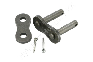 Összekötő láncszem ASA 60HE-1 egysoros (simplex) 3/4″ (19,05 mm) osztás 12,57 mm belső szélesség Ø11,91 mm görgő Ø5,94 mm csapszeg DIN 8188