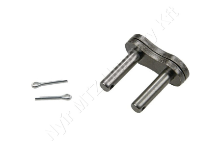 Összekötő láncszem egysoros (simplex) 3/4″ (19,05 mm) osztás 12,57 mm belső szélesség Ø11,91 mm görgő Ø5,94 mm csapszeg DIN 8188_150680