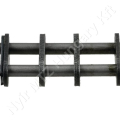 Összekötő láncszem egyenes 06B-3 háromsoros (triplex) 3/8″ (9,525 mm) osztás 7/32″ (5,72 mm) belső szélesség Ø6,35 mm görgő Ø3,28 mm csapszeg DIN 8187_150733