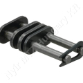 Összekötő láncszem egyenes 06B-3 háromsoros (triplex) 3/8″ (9,525 mm) osztás 7/32″ (5,72 mm) belső szélesség Ø6,35 mm görgő Ø3,28 mm csapszeg DIN 8187_150733